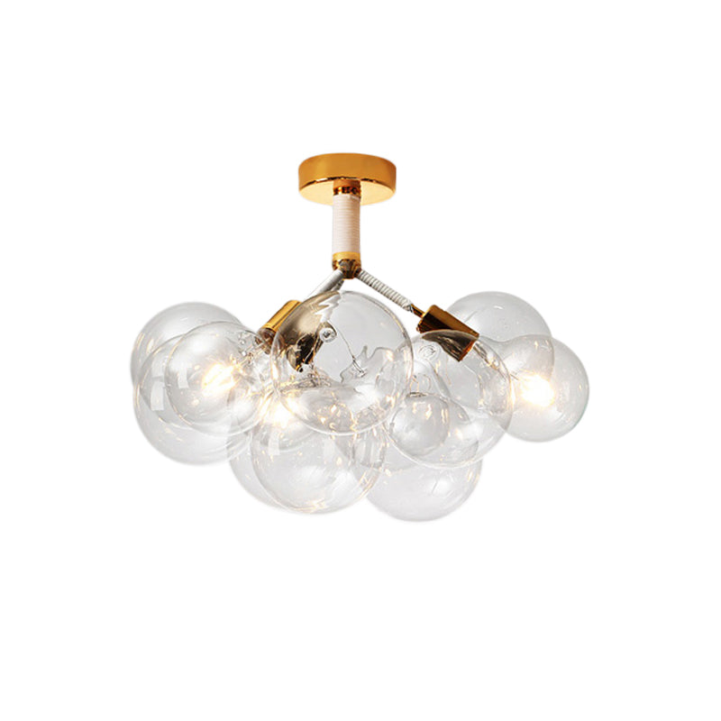 Clear Glass Bubble Ceiling Light For Child’s Bedroom Or Hallway - Simple Semi - Flush Mount Design