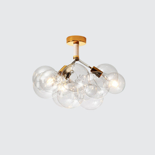 Clear Glass Bubble Ceiling Light For Child’s Bedroom Or Hallway - Simple Semi - Flush Mount Design