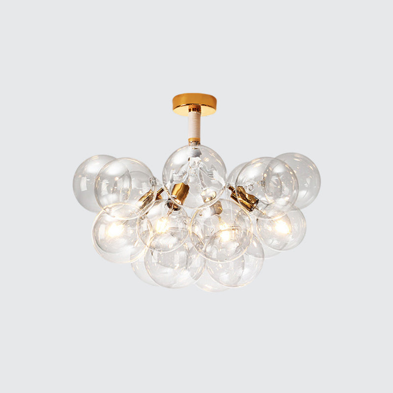 Clear Glass Bubble Ceiling Light For Child’s Bedroom Or Hallway - Simple Semi - Flush Mount Design
