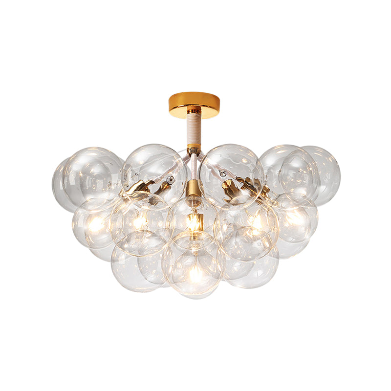 Clear Glass Bubble Ceiling Light For Child’s Bedroom Or Hallway - Simple Semi - Flush Mount Design