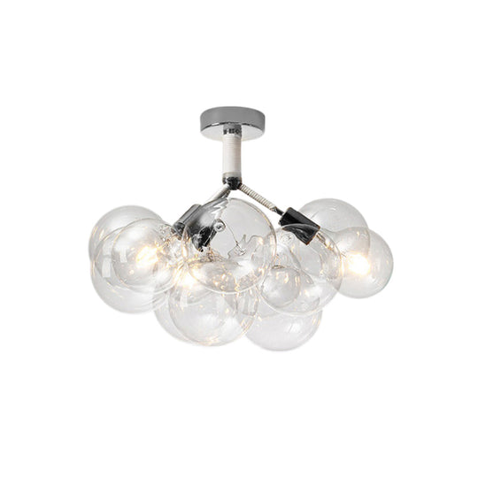 Clear Glass Bubble Ceiling Light For Child’s Bedroom Or Hallway - Simple Semi - Flush Mount Design