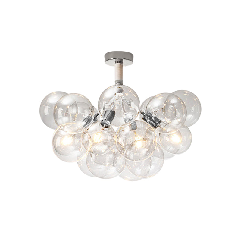 Clear Glass Bubble Ceiling Light For Child’s Bedroom Or Hallway - Simple Semi - Flush Mount Design