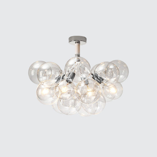 Clear Glass Bubble Ceiling Light For Child’s Bedroom Or Hallway - Simple Semi - Flush Mount Design