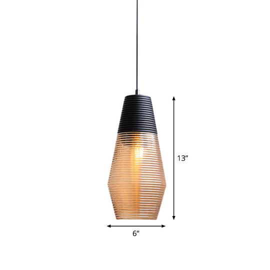 Amber Glass Contemporary Pendant Light For Hotel Dining Table