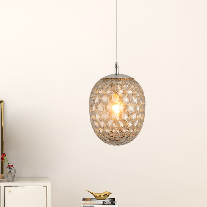 Modern Pineapple Pendant Light With Hammered Glass - Perfect For Dining Table 1 Head