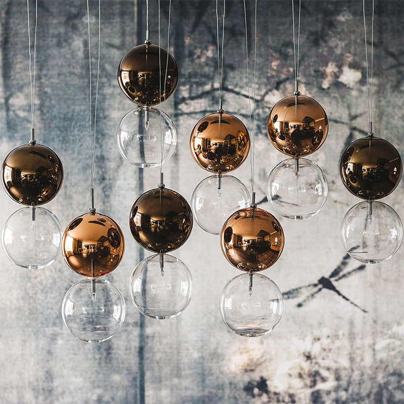 Gourd Pendant Lighting Clear Glass Ceiling Hanging Light For Office Hallway - Simple Style Single