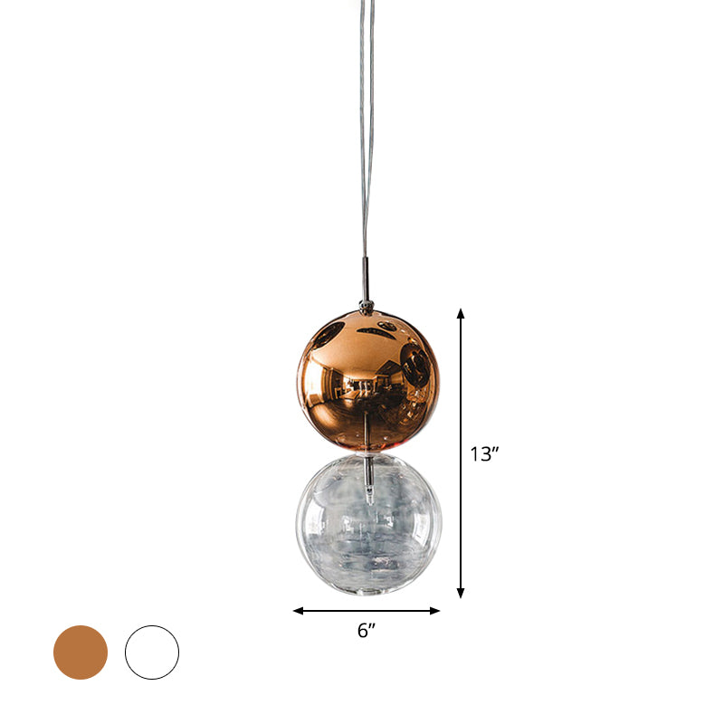 Gourd Pendant Lighting Clear Glass Ceiling Hanging Light For Office Hallway - Simple Style Single