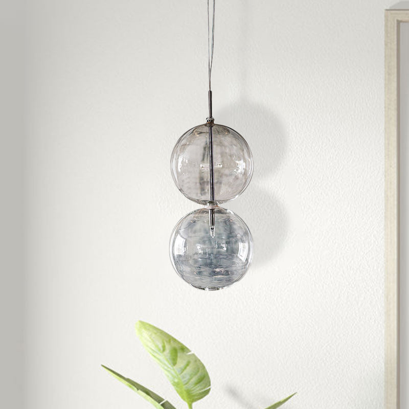 Gourd Pendant Lighting Clear Glass Ceiling Hanging Light For Office Hallway - Simple Style Single