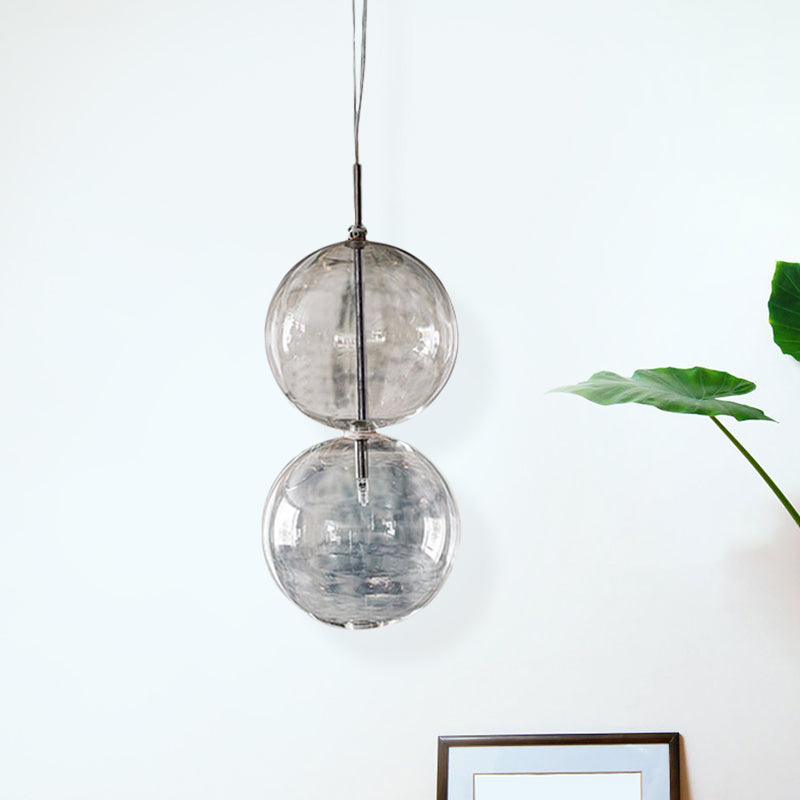Gourd Pendant Lighting Clear Glass Ceiling Hanging Light For Office Hallway - Simple Style Single