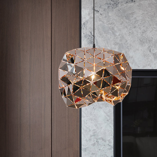 Metallic Polyhedron Pendant Light - Modern Hanging Lamp For Dining Table 1