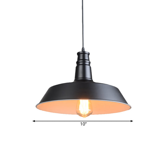 Barn Kitchen Suspension Light - 10’/14’ Diameter Industrial-Style Metallic Pendant With 1 Head