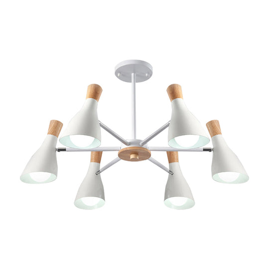 Nordic Style Metal Chandelier With 6 Lights For Girls Bedroom Or Cloth Shop