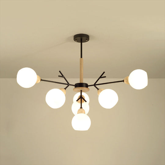 Contemporary Opal Glass Branch Chandelier - 7/13 Lights Pendant For Restaurants