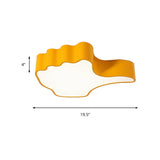Modern Yellow Thumbs-Up Acrylic Flush Ceiling Light For Childs Bedroom