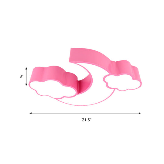 Acrylic Cloud And Moon Nursery Ceiling Light Fixture For Kindergarten Nursing Room