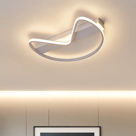 Nordic Style Flush Mount Foyer Kitchen Ceiling Light With Bow Shaped Metal Design White / 16’
