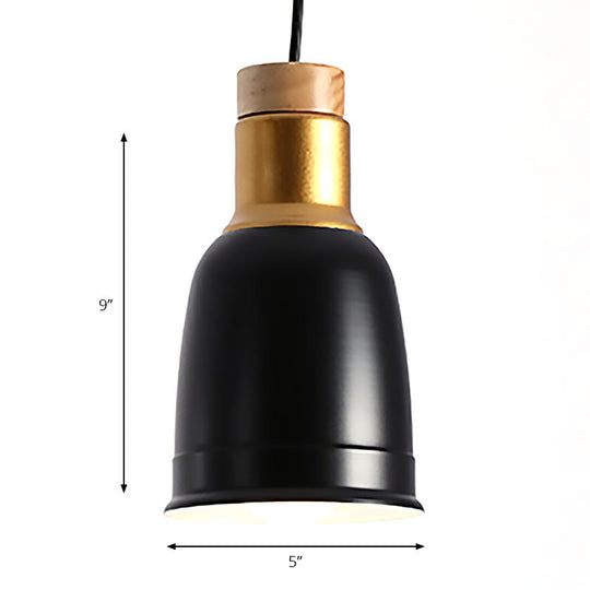 Nordic Metal Pendant Ceiling Light With Bell Hanging Design In Black/Grey/White - 1