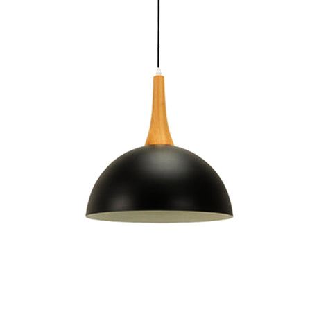 Modern Metal Hanging Lamp - Stylish Black/White Dome Light For Meeting Rooms And Markets