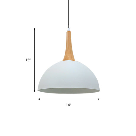 Modern Metal Hanging Lamp - Stylish Black/White Dome Light For Meeting Rooms And Markets