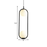 Modern Globe Pendant Light White Glass Black/Gold Hanging Ceiling Lamp For Bedroom Lighting