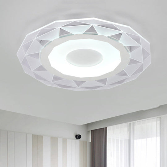 Modern White Sun Ceiling Light For Dining Room With Acrylic Flush Mount Design Clear / 16.5