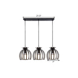 1 Industrial Loft Dome Cage Pendant Light In Black/White For Living Room