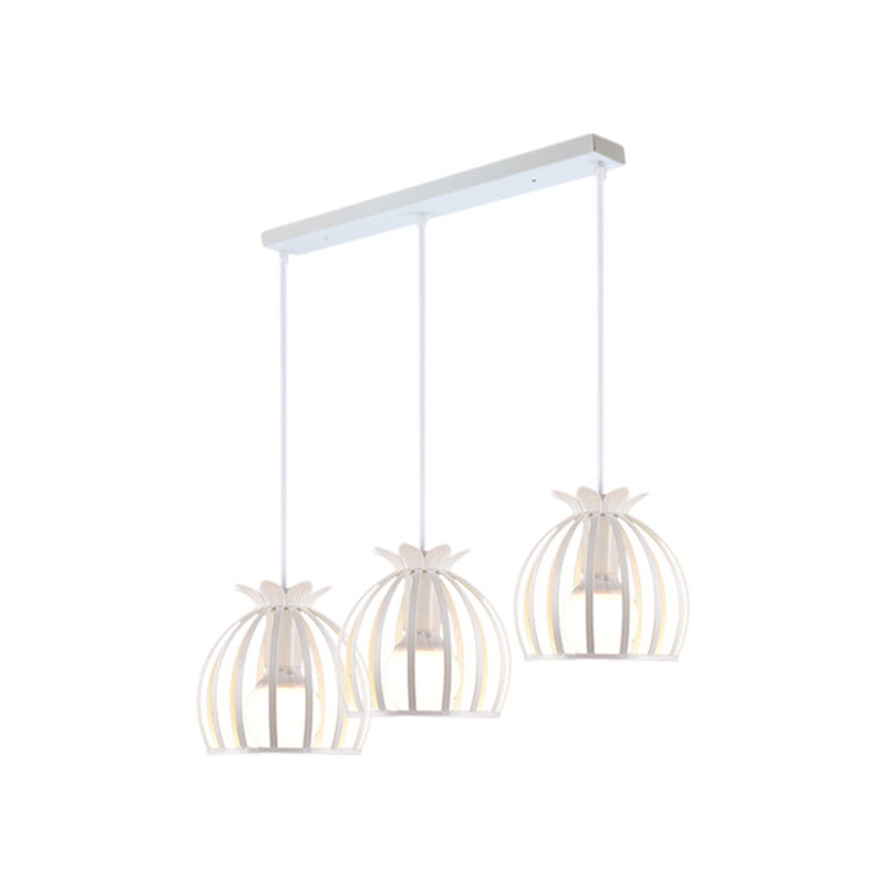 Loft Style Dome Cage Pendant Light With Hanging Head - Black/White Perfect For Living Room