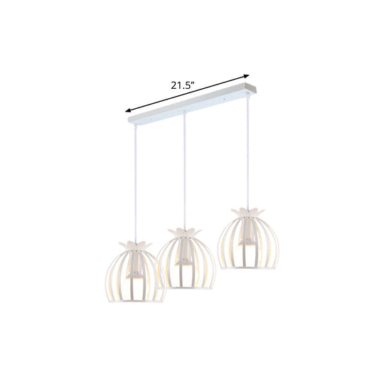 Loft Style Dome Cage Pendant Light With Hanging Head - Black/White Perfect For Living Room