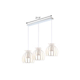 1 Industrial Loft Dome Cage Pendant Light In Black/White For Living Room