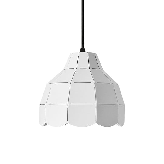 Nordic Style Metal Dome Pendant Light - Black/Grey/White | One Bulb Hanging Lamp For Dining Room