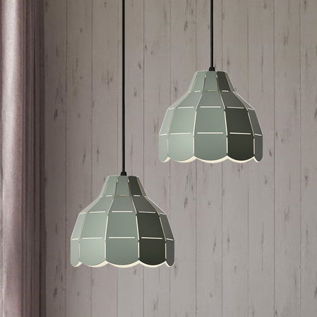 Nordic Style Metal Dome Pendant Light - Black/Grey/White | One Bulb Hanging Lamp For Dining Room