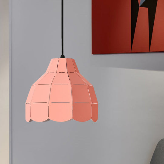 Macaron Scallop Dome Pendant Light - Pink/Yellow/Blue Perfect For Living Room