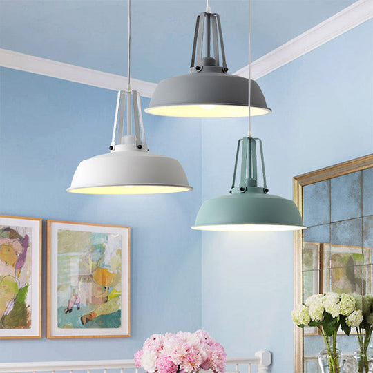 Trommel-Pendelleuchten-Set – Minimalistisches Metall, 1 Leuchte – Erhältlich in 14"/18" Durchmesser – Hängelampe in Schwarz/Weiß/Grau