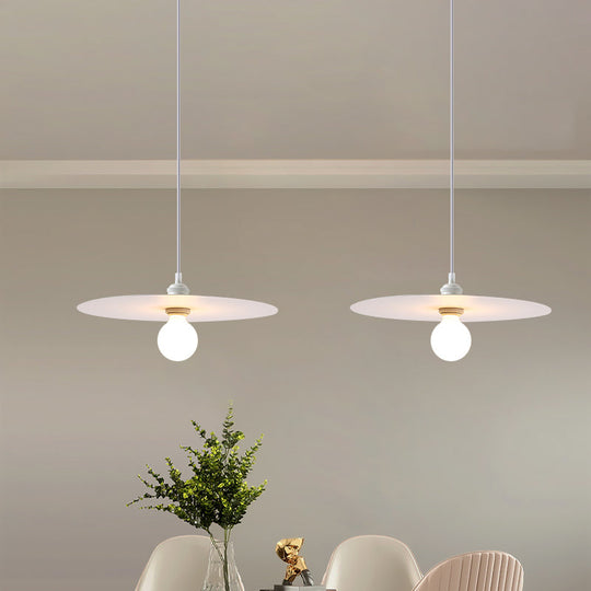 Macaron Pendant Light With Metal Disc Shade - Single Bulb Multi-Color Options