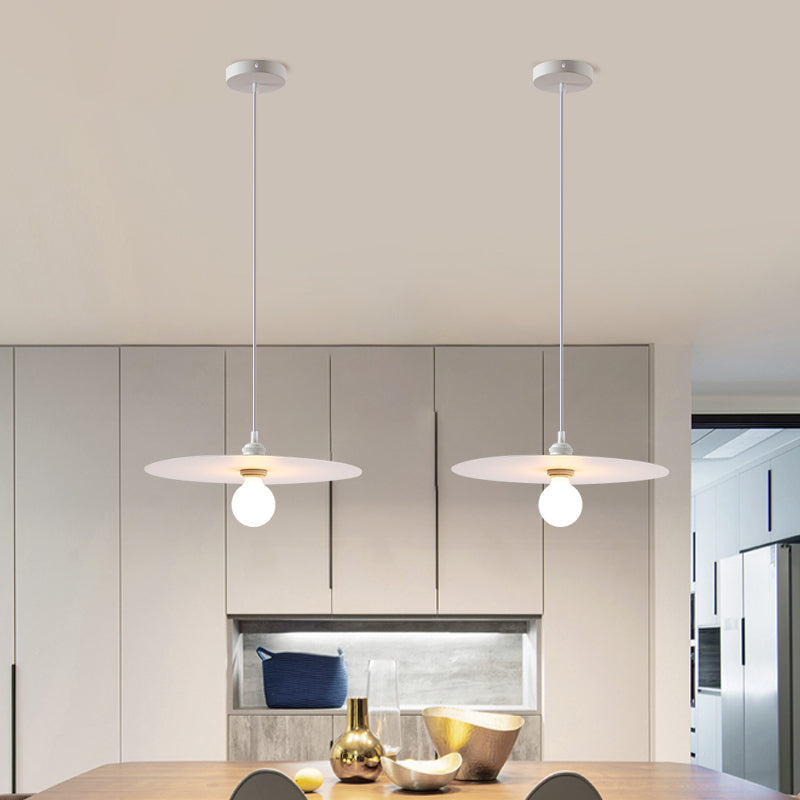 Macaron Pendant Light With Metal Disc Shade Multi Color Options And Single Bulb