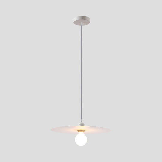 Macaron Pendant Light With Metal Disc Shade Multi Color Options And Single Bulb