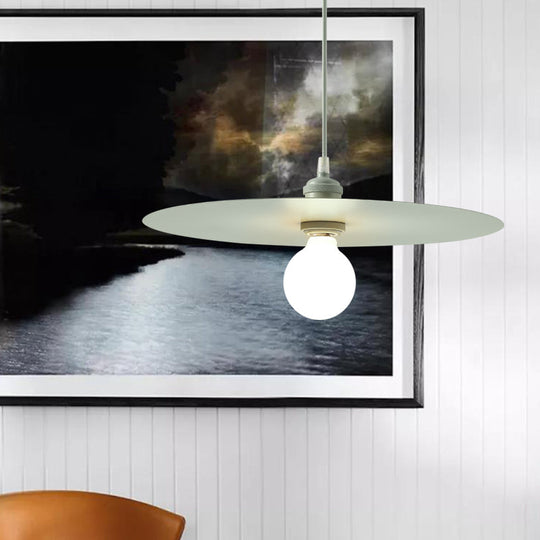Macaron Pendant Light With Metal Disc Shade - Single Bulb Multi-Color Options