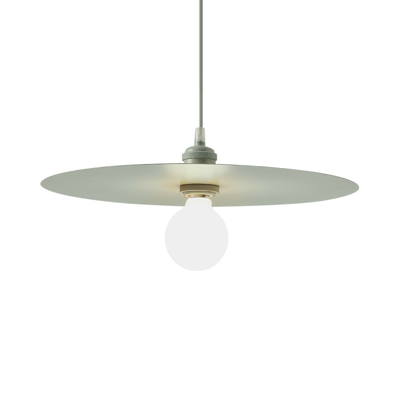 Macaron Pendant Light With Metal Disc Shade Multi Color Options And Single Bulb