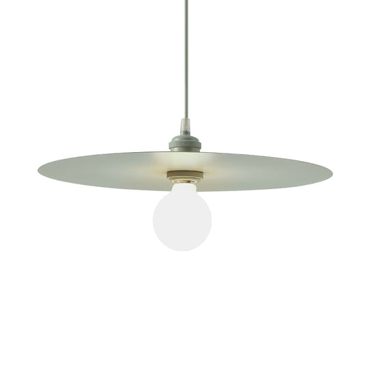 Macaron Pendant Light With Metal Disc Shade - Single Bulb Multi-Color Options