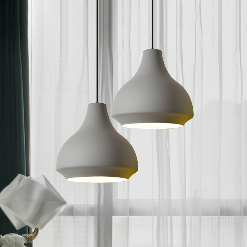 Moderne Hängeleuchte aus Metall in Kürbisform – 1 Licht – Grau/Schwarz/Gelb