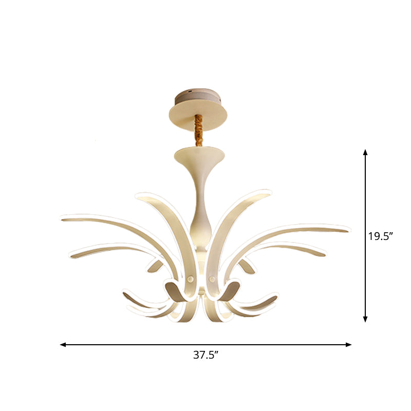 Modern Led White Fireworks Pendant Chandelier - Acrylic Ceiling Lamp For Living Room