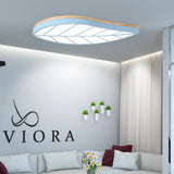 Blue Leaf Led Ceiling Lamp For Childs Bedroom - Cartoon Acrylic Flush Mount Light / 19.5 White
