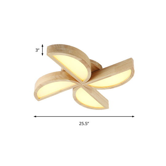 Adorable Wood Toy Windmill Ceiling Light For Kids Bedroom