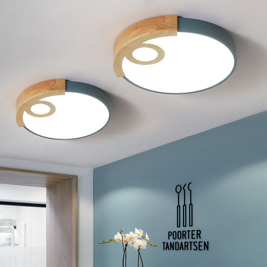 Modern Slim Round Led Flush Mount Ceiling Light For Living Room Blue / 12