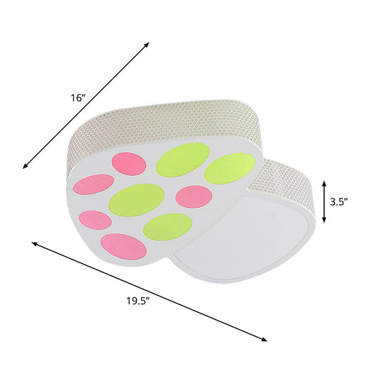 Mushroom Flush Mount Led Ceiling Lamp: Acrylic Cartoon Design In Warm/White Light