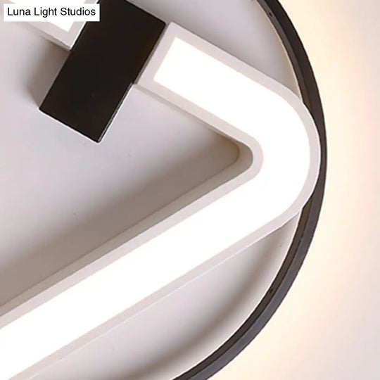 19’/22’ Triangle Bedroom Ceiling Lamp Acrylic Led Flush Mount Light Fixture In Black/White