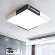 19.5’/23.5’ Modern Led Square Acrylic Ceiling Lighting In White For Living Room / 19.5’ Warm