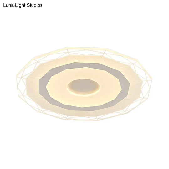 19.5/23.5 Ultra-Thin Ceiling Lamp Simple Style Acrylic White Led Flush Mount Warm/White/Outer Inner