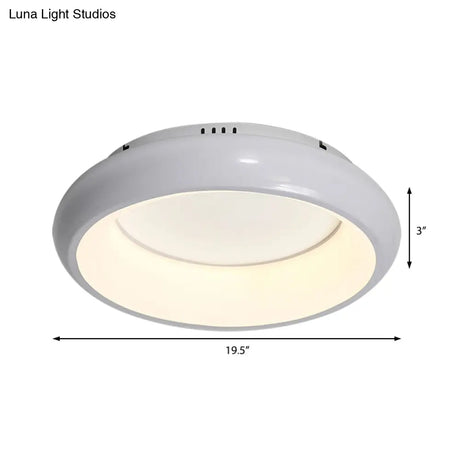 19.5/25.5 W Macaron Donut Flush Mount Led Lamp In Black/Green/Gold/White