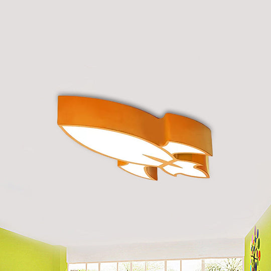 Colorful Rocket Led Flushmount Ceiling Light - Children’s Style Lighting Yellow